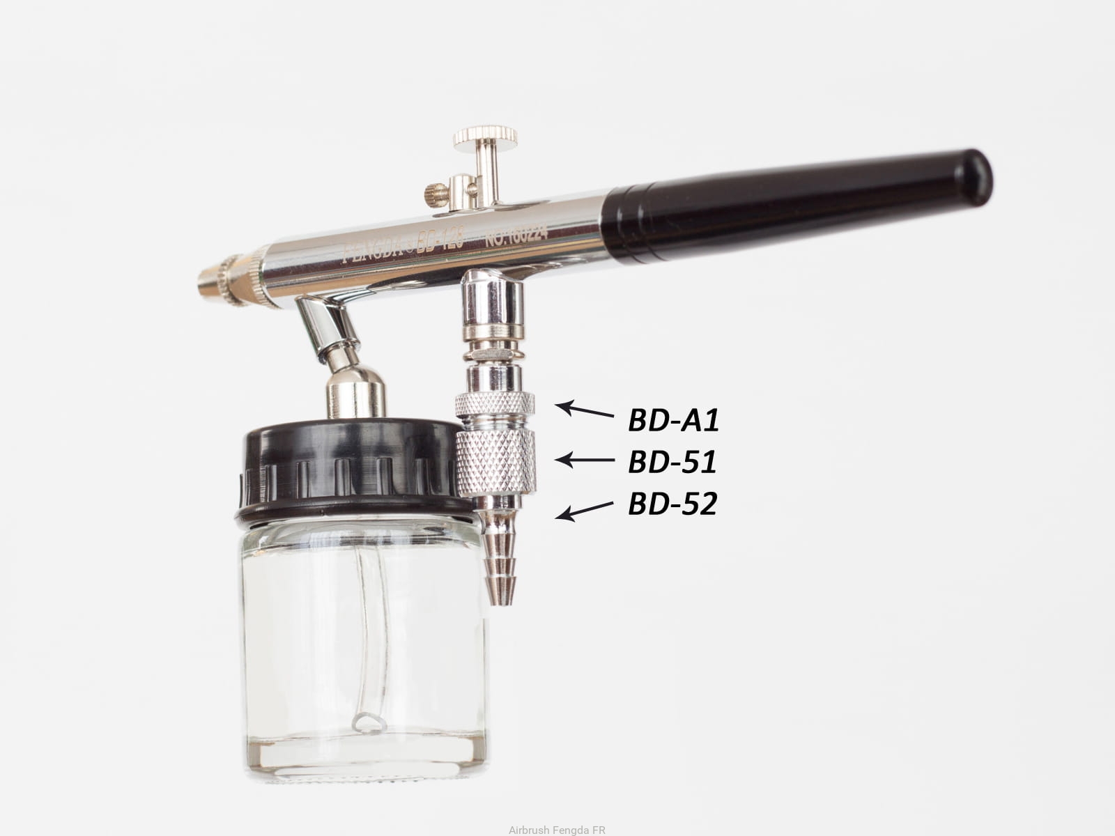 Tuyau Aérographe Fengda BD-30 3m - Noir Tressé Avec Raccords Rapides G1/8 - Compatible Iwata, Fengda & Plus