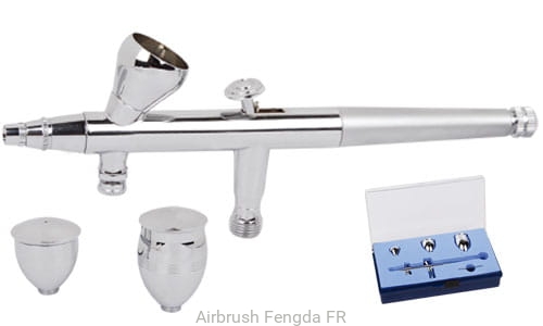 Kit Aérographe Fengda FE-182K Professionnel - Double Action, Buses 0.3/0.5/0.8mm, Avec Tuyau Et Accessoires