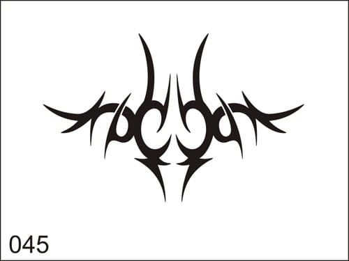 Pochoir Tatouage Style TS-001 Format A6 - Pour Peinture Acrylique, Aérographe Et Vernis - Film 0.2mm Réutilisable