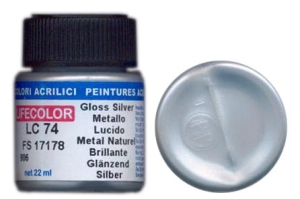 Peinture LifeColor LC74 basic gloss silver