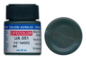 Peinture LifeColor UA051 mimetic black green rim 70