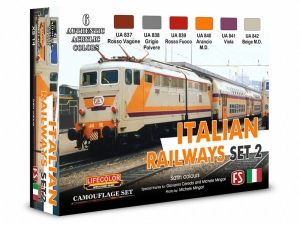 Série de peintures camouflages LifeColor XS14 ITALIAN RAILWAYS SET2