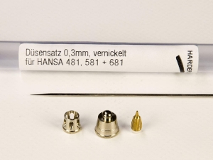 Harder & Steenbeck 218863 Nozzle set 0.3mm, nickel-plated for HANSA 481, 581, 681