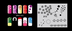 Pochoir nail art Aérographe JFH011-213