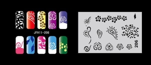 Pochoir nail art Aérographe JFH011-206