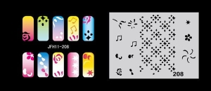 Pochoir nail art Aérographe JFH011-208