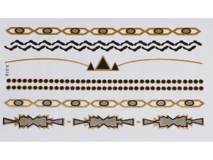 Gold Silver Black | Jewelry Flash Tattoo stickers X-018, 15x9cm