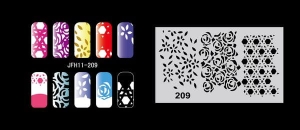 Pochoir nail art Aérographe JFH011-209