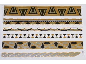 Gold Silver Black | Jewelry Flash Tattoo stickers W-143, 21x15cm