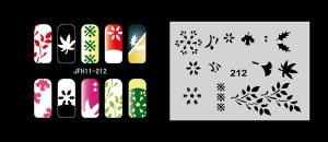 Pochoir nail art Aérographe JFH011-212