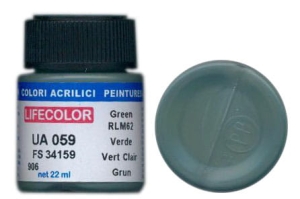 Peinture LifeColor UA059 mimetic green rim 62