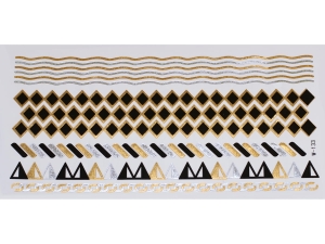 Gold Silver Black | Jewelry Flash Tattoo stickers W-133, 21x11cm