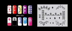 Pochoir nail art Aérographe JFH011-210