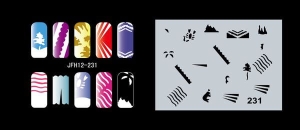Pochoir nail art Aérographe JFH012-231