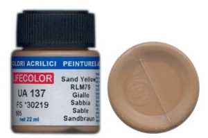 Peinture LifeColor UA137 mimetic sand yellow rim 79