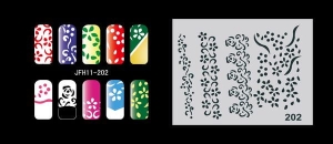 Pochoir nail art Aérographe JFH011-202
