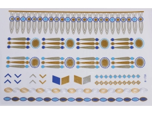 Gold Silver Blue | Jewelry Flash Tattoo stickers W-170C, 21x15cm