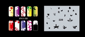 Pochoir nail art Aérographe JFH012-228