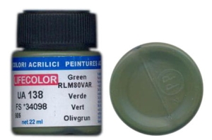 Peinture LifeColor UA138 mimetic green rim 80 var